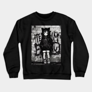 Kawaii Aesthetic Manga Nekomimi Anime Cat Girl Graffiti Art Style Crewneck Sweatshirt